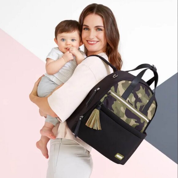 Skip Hop Nolita Naprene Diaper Backpack Black Camo - Picture 1 of 11